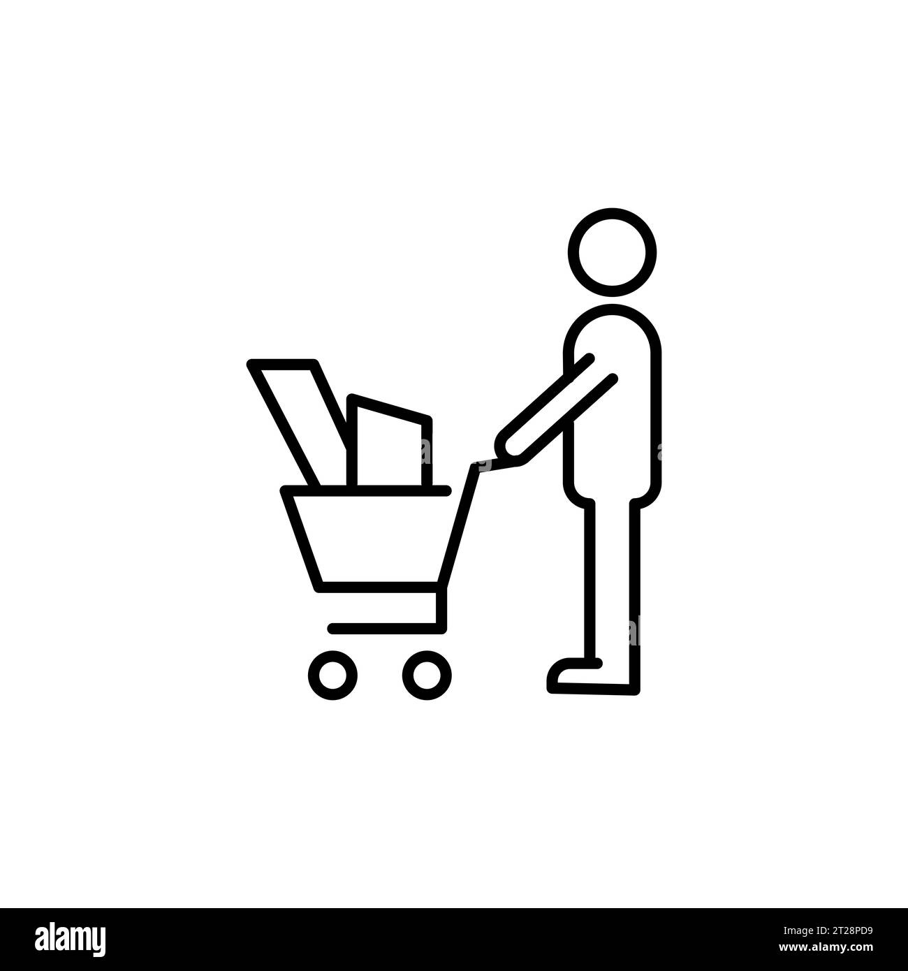 Icône de contour de l'utilisateur et du panier. signe de style linéaire pour concept mobile et web design. Icône de vecteur de ligne simple d'avatar et de chariot. Symbole, logo ill Illustration de Vecteur