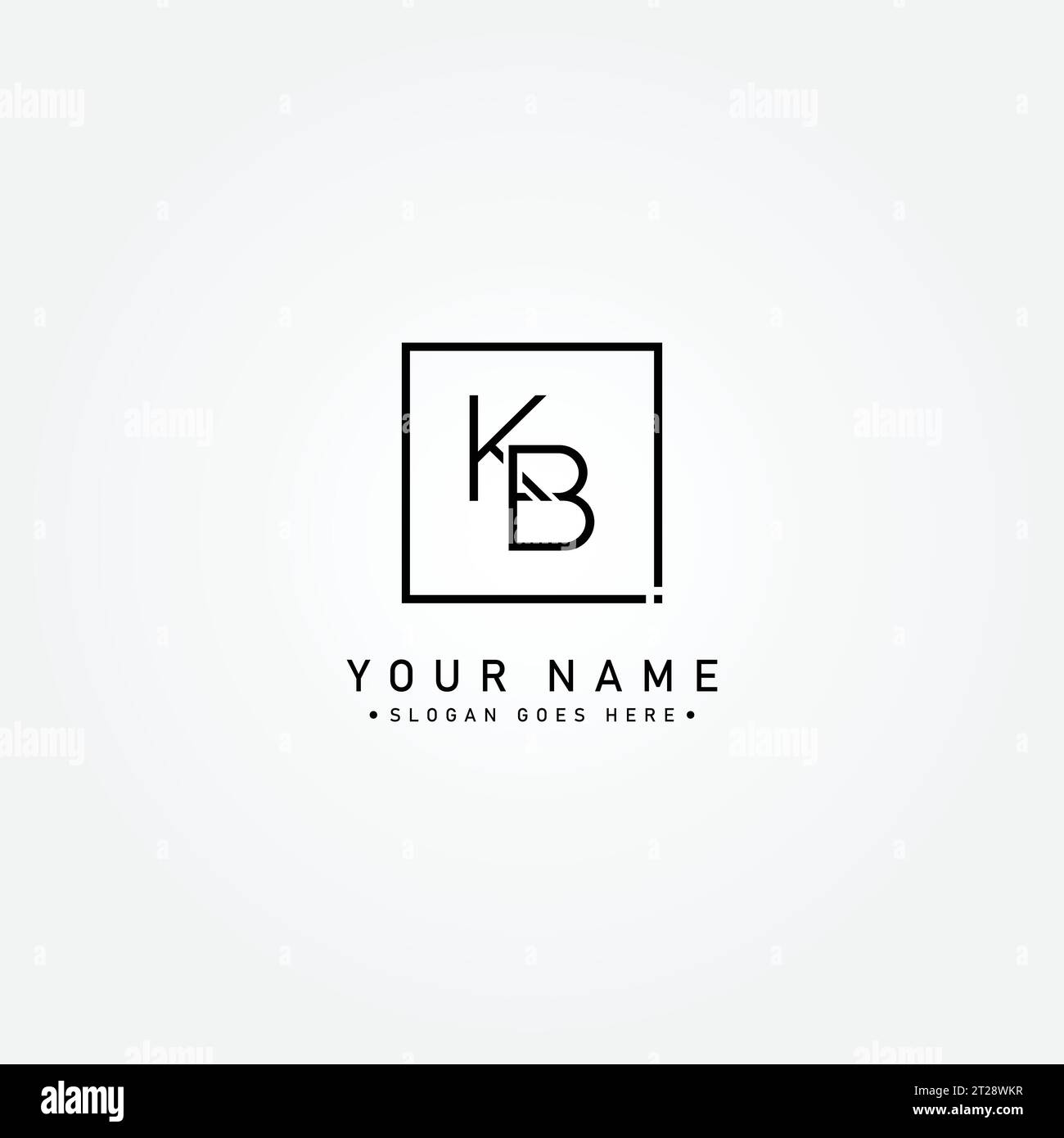 Logo créatif pour initiales KB dans le style monogramme - modèle vectoriel pour les lettres initiales K et B. Illustration de Vecteur