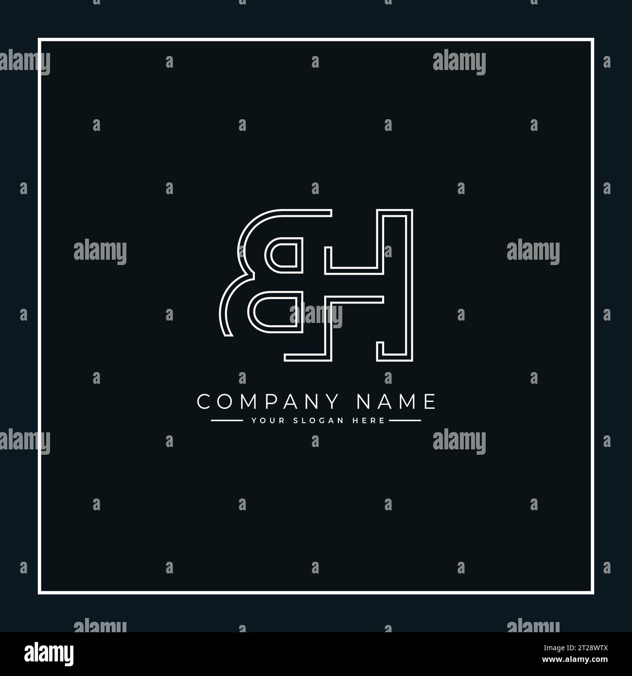 Modèle vectoriel pour lettre initiale BH logo - élégant logo monogramme pour les alphabets B et H. Illustration de Vecteur