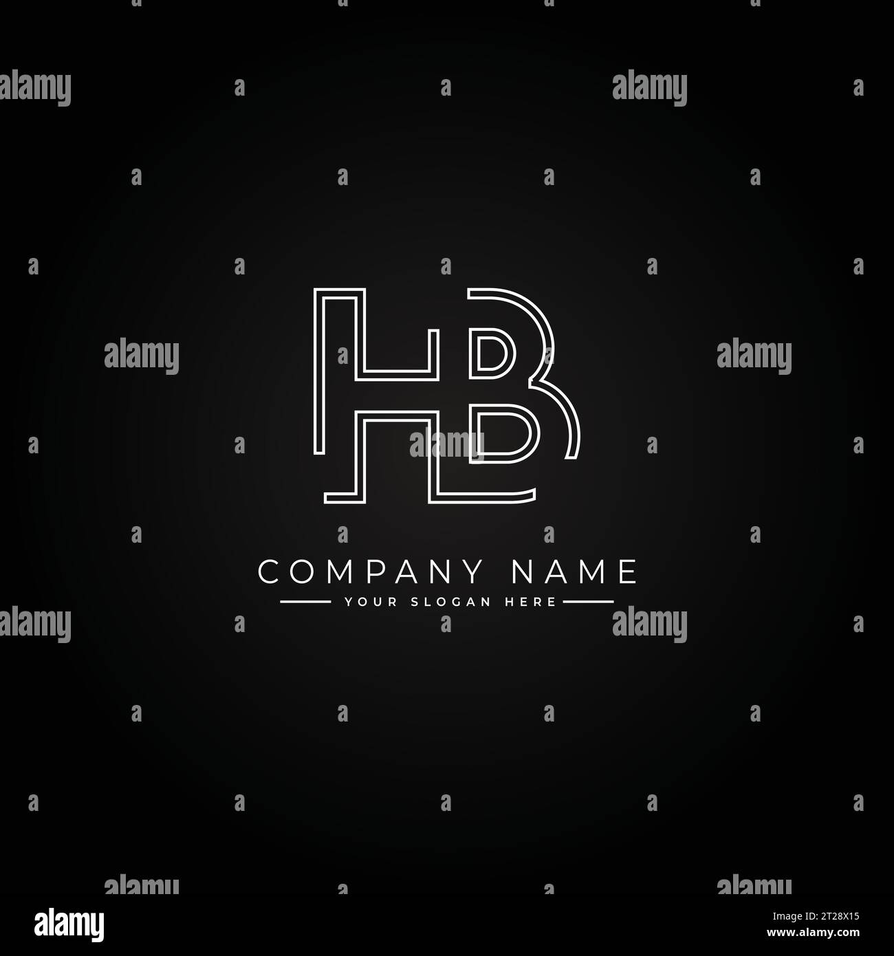 Lettre abstraite HB logo - modèle de monogramme initial pour les alphabets H et B. Illustration de Vecteur