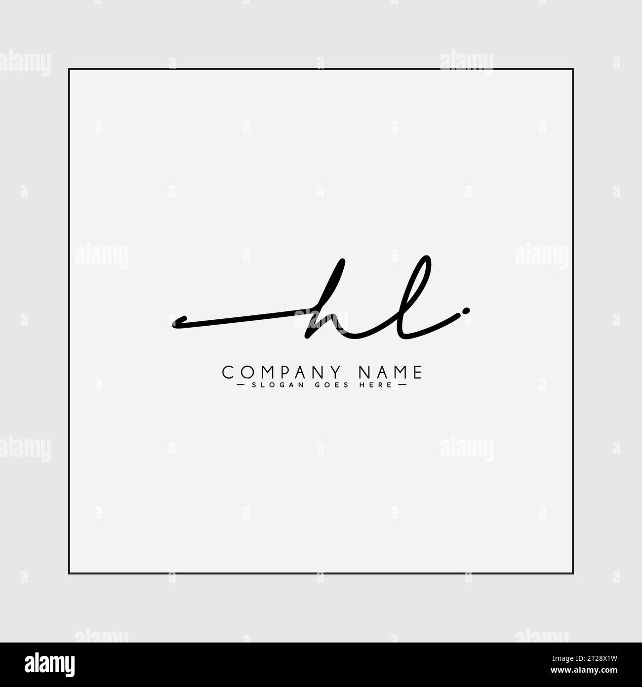 HL signature logo - modèle de logo vectoriel manuscrit pour l'alphabet HL Illustration de Vecteur