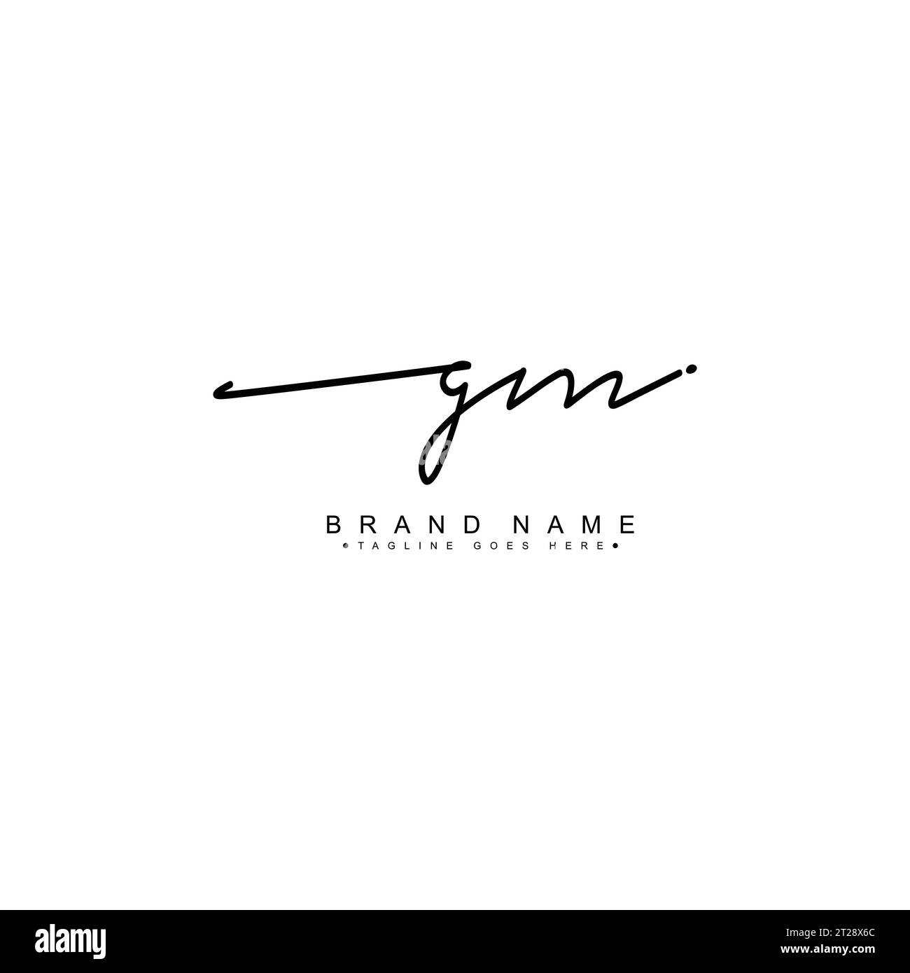 Logo signature GM - modèle de logo vectoriel manuscrit pour l'alphabet GM Illustration de Vecteur