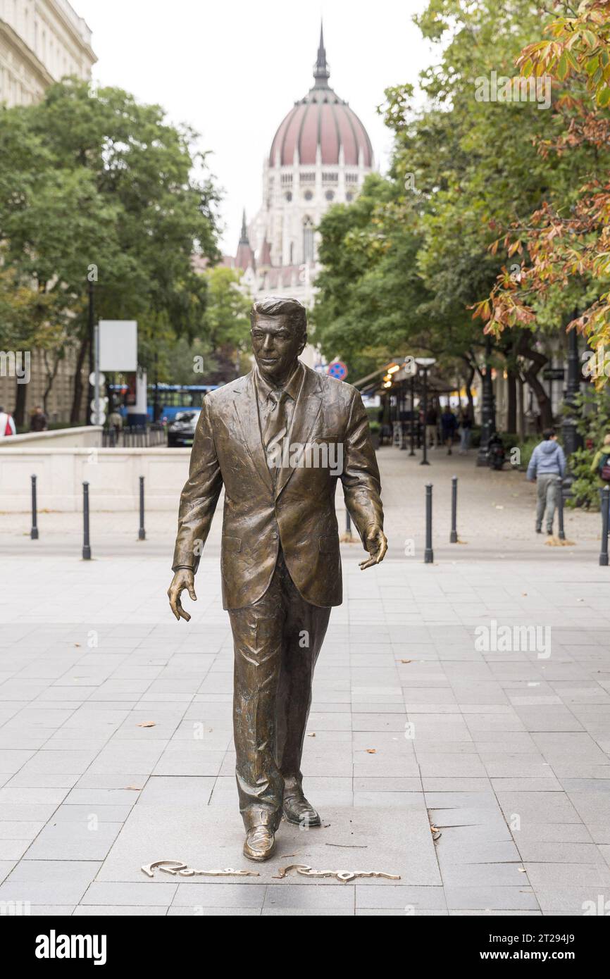 Mémorial de Ronald Reagan visite à Budapest Banque D'Images