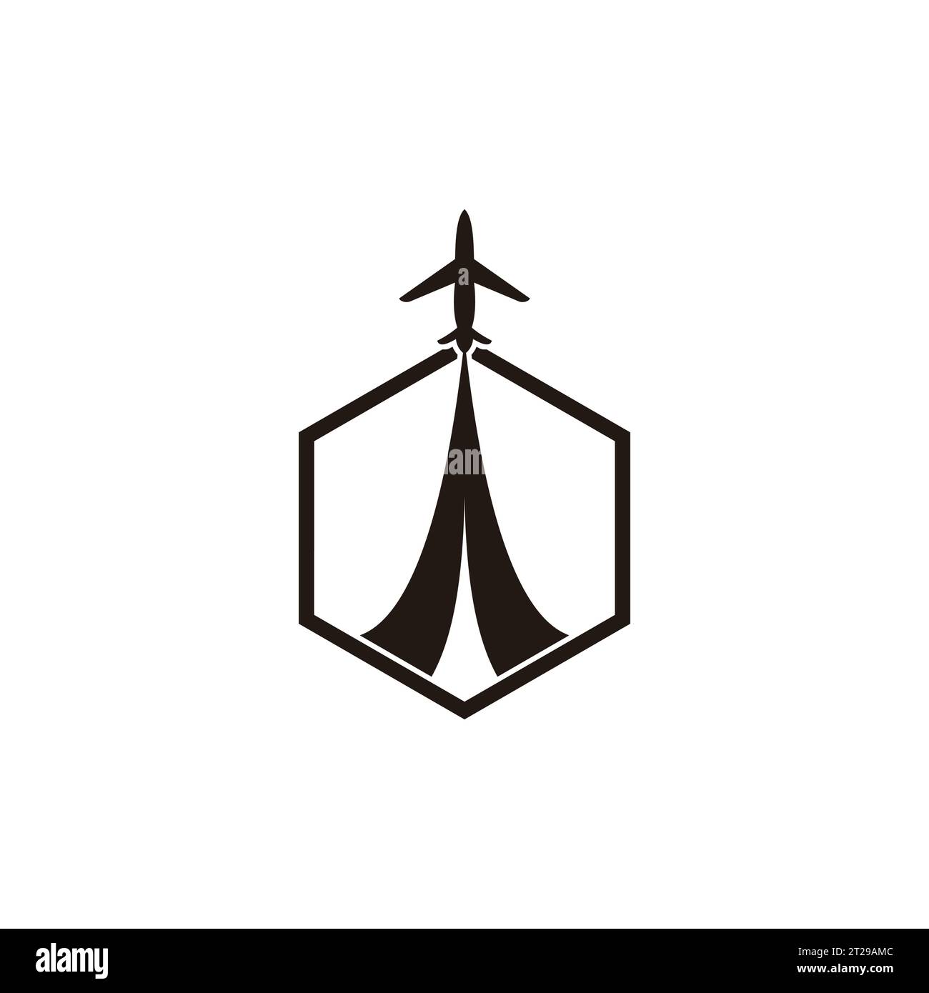 vecteur de logo géométrique simple hexagonal d'avion swoosh Illustration de Vecteur