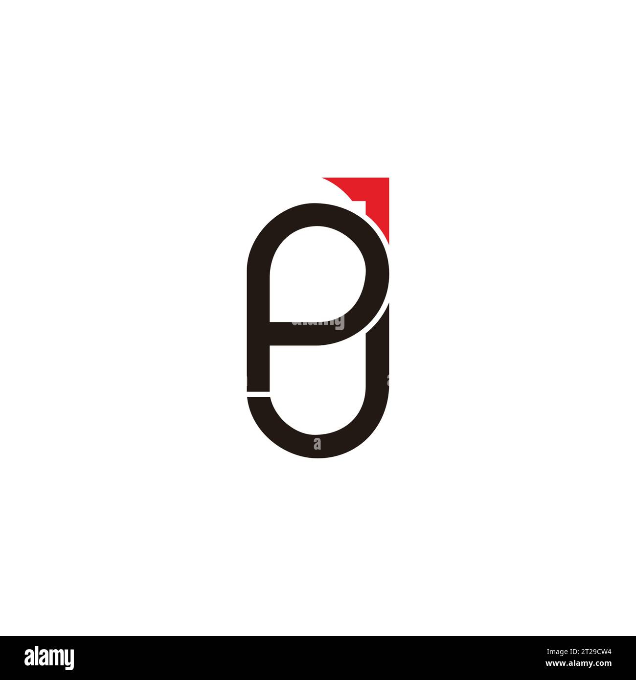 lettre pj vecteur de logo de flèche géométrique simple Illustration de Vecteur