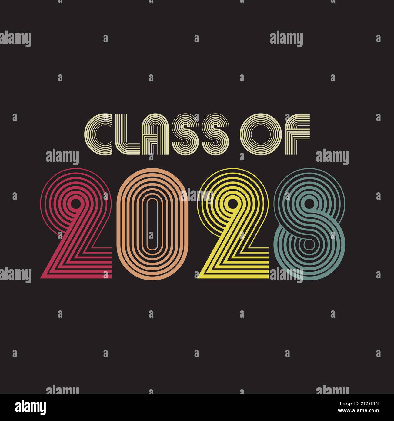 Classe de 2028. Illustration vectorielle de lettrage de style vintage Illustration de Vecteur