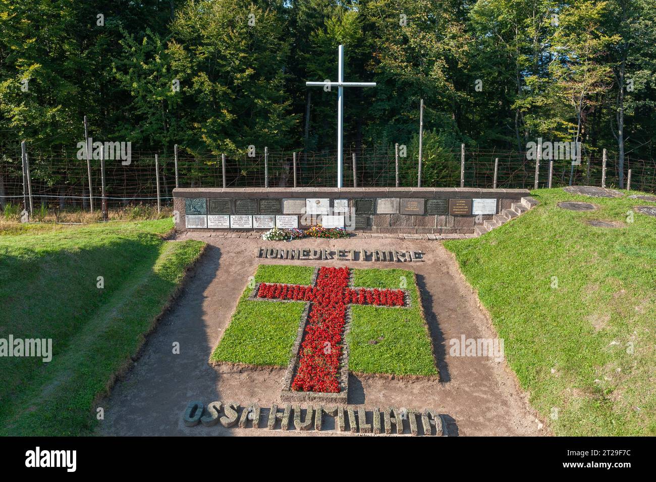 Mémorial dans l'ancien camp de concentration de Natzweiler-Struthof, Natzwiller, Alsace, France, Europe Banque D'Images