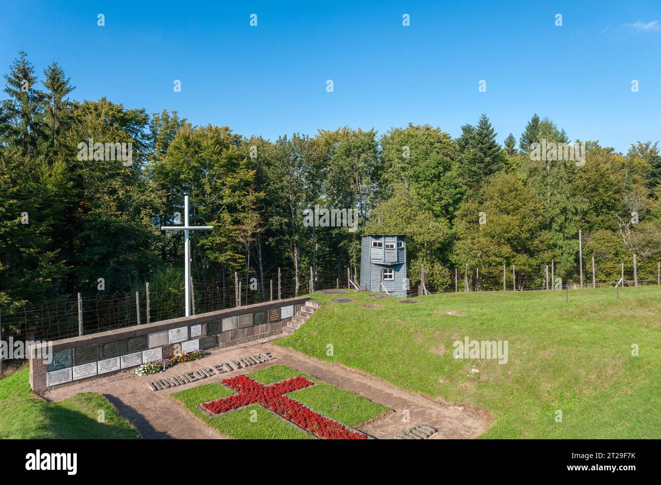 Mémorial dans l'ancien camp de concentration de Natzweiler-Struthof, Natzwiller, Alsace, France, Europe Banque D'Images