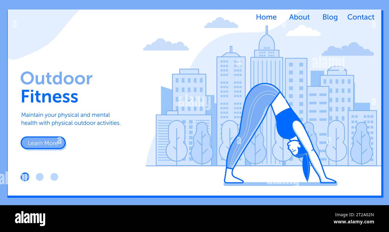 Banderole horizontale pour cours de yoga et de fitness en extérieur Illustration de Vecteur