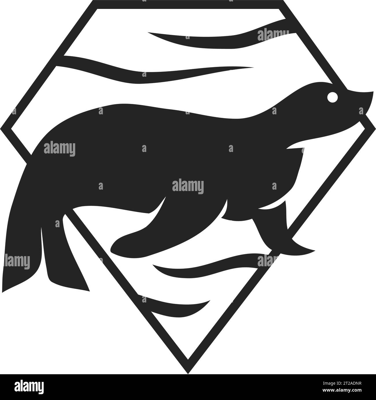 Modèle de logo animal de sceau isolé. Identité de marque. Icône graphique vectoriel abstrait Illustration de Vecteur