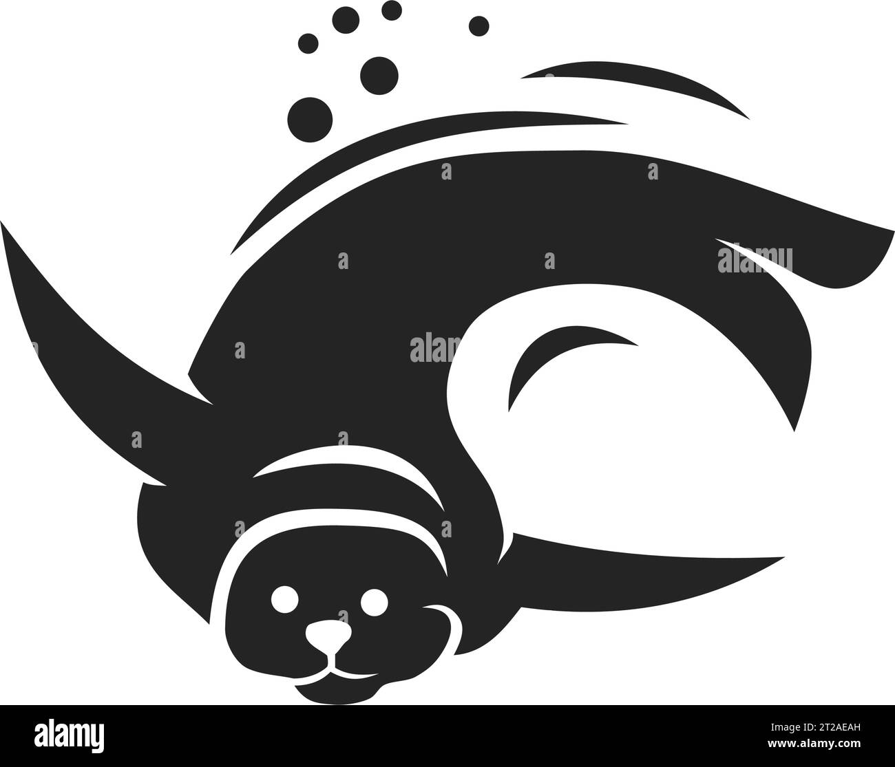 Modèle de logo animal de sceau isolé. Identité de marque. Icône graphique vectoriel abstrait Illustration de Vecteur