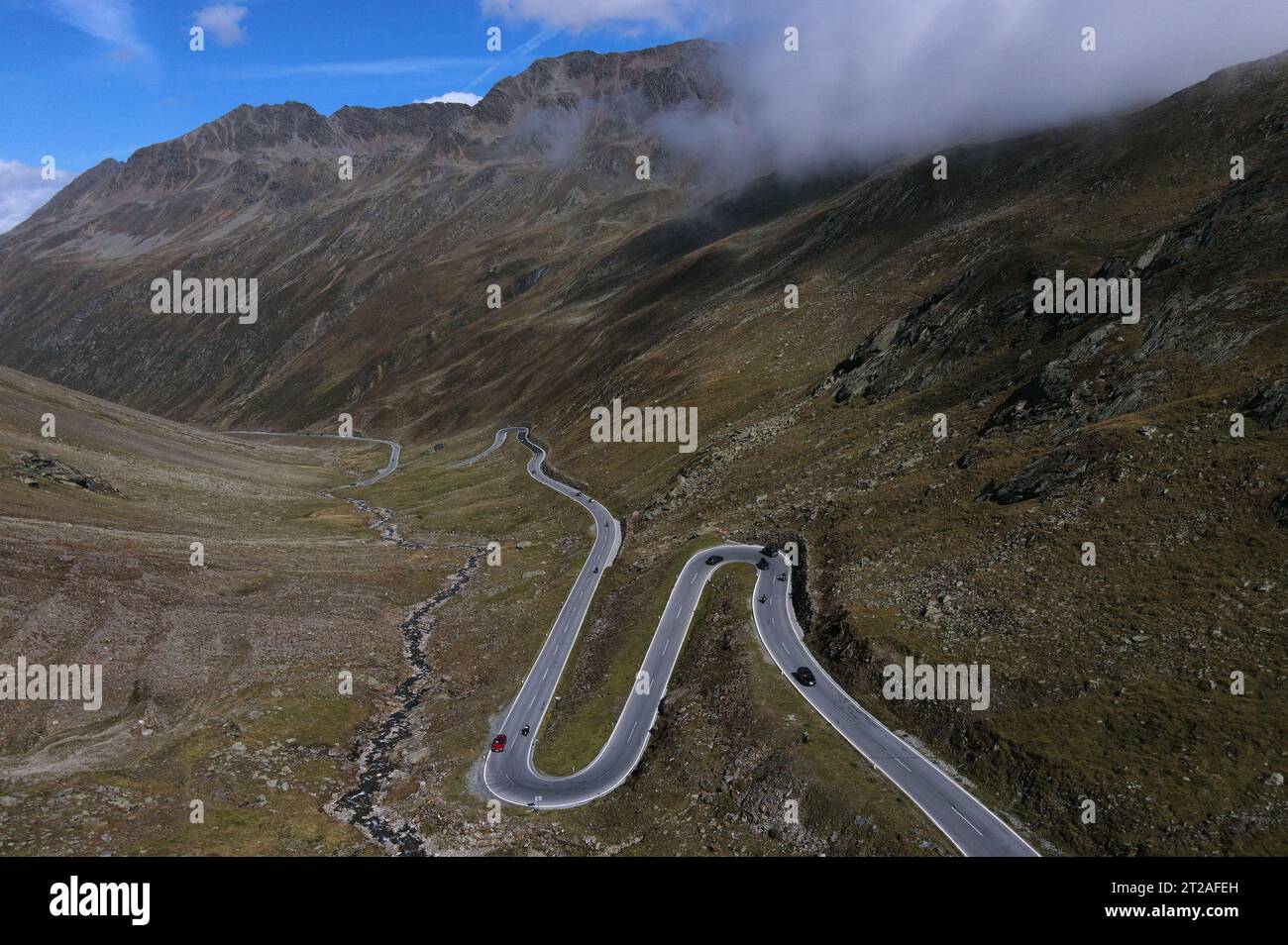 Timmelsjoch haute route alpine entre l'Autriche et l'Italie Banque D'Images
