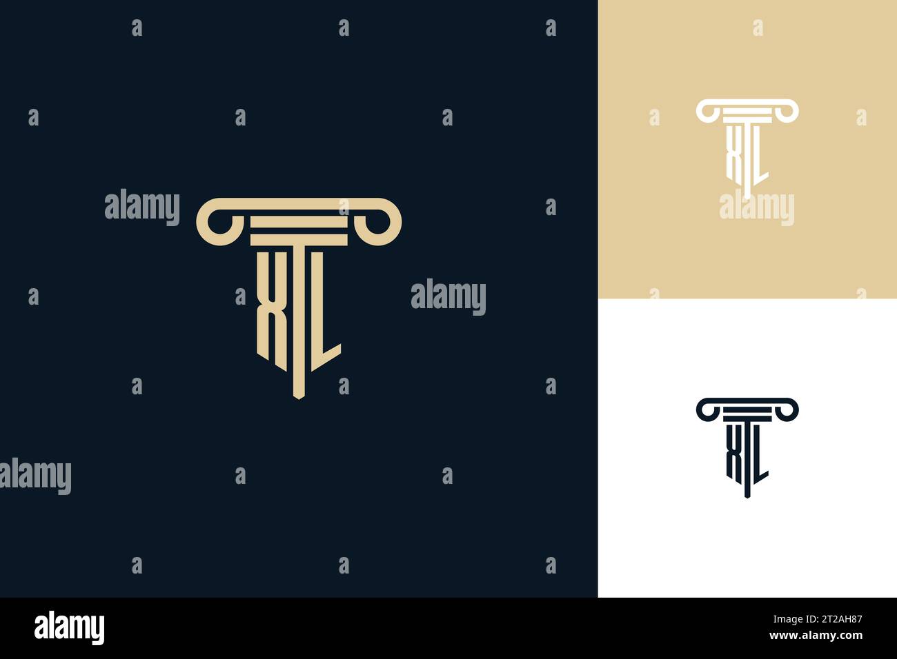 Logo de conception d'initiales de monogramme XL. Inspiration de conception de logo d'avocat Illustration de Vecteur