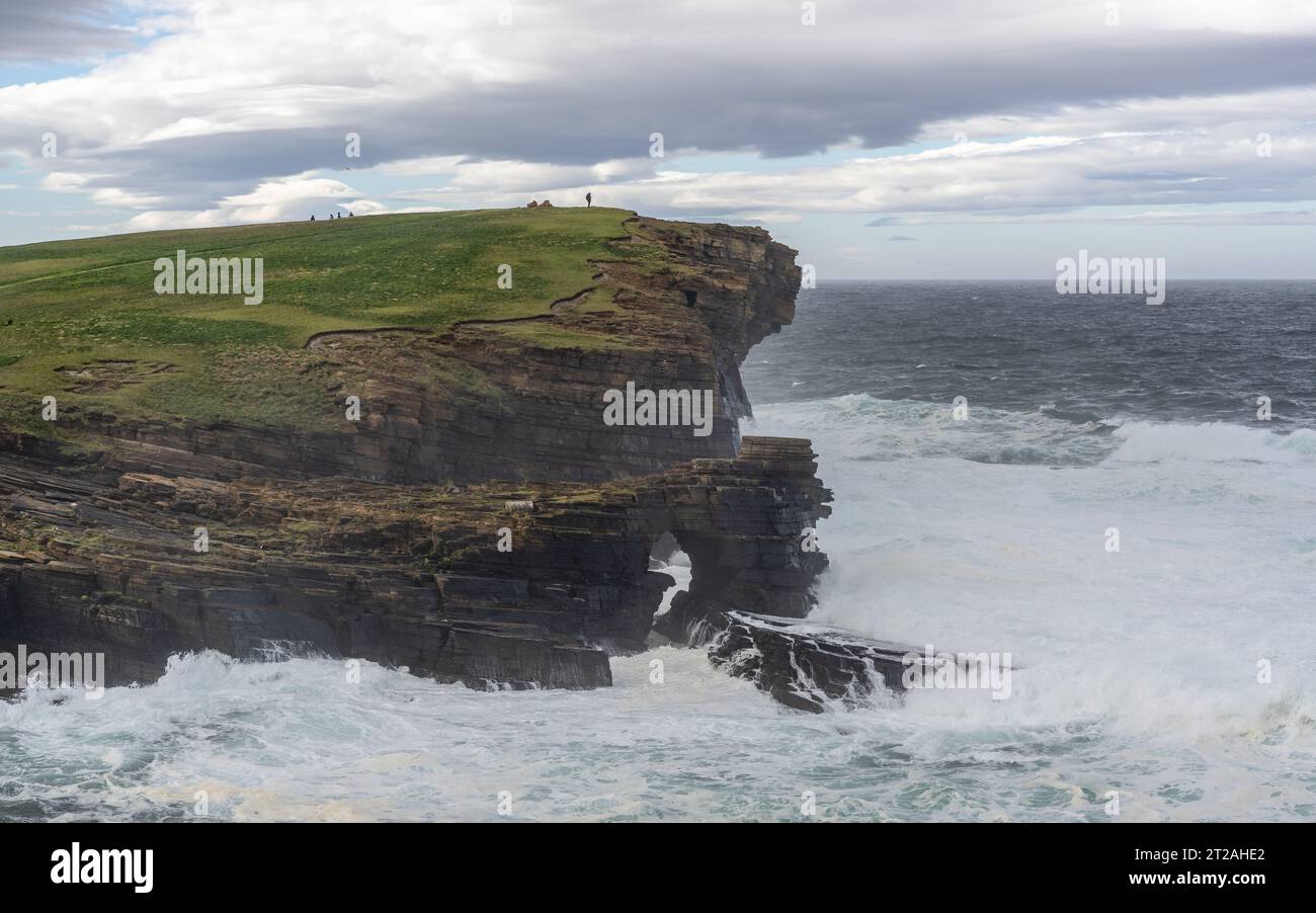 Brough of Bigging, Yesnaby, Mainland, Orkney Islands, Ecosse, ROYAUME-UNI Banque D'Images