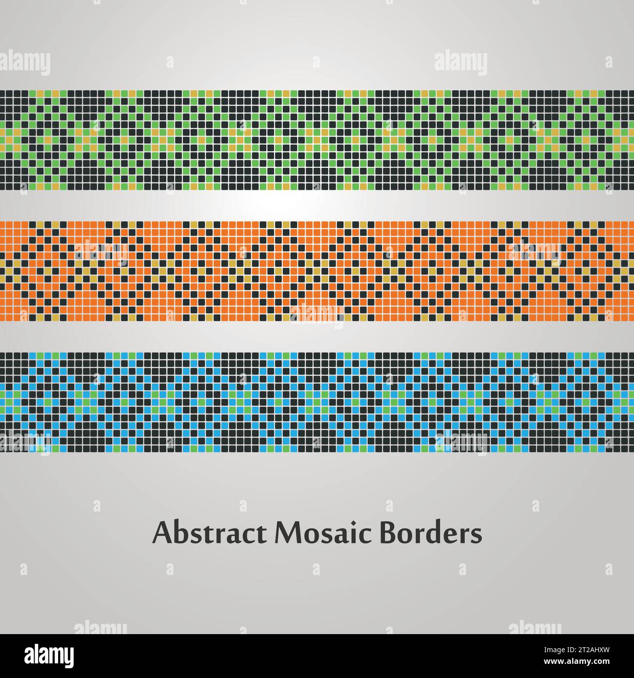 Abstrait Mosaic Border Designs différents éléments de décoration Illustration de Vecteur