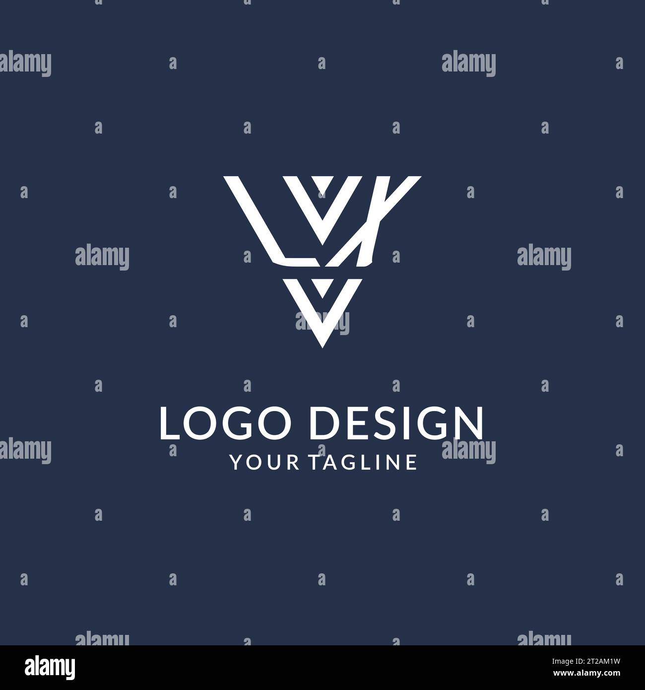 Idées de conception de logo de monogramme de triangle LX, logo de lettre initiale créative avec vecteur de logo de forme triangulaire Illustration de Vecteur