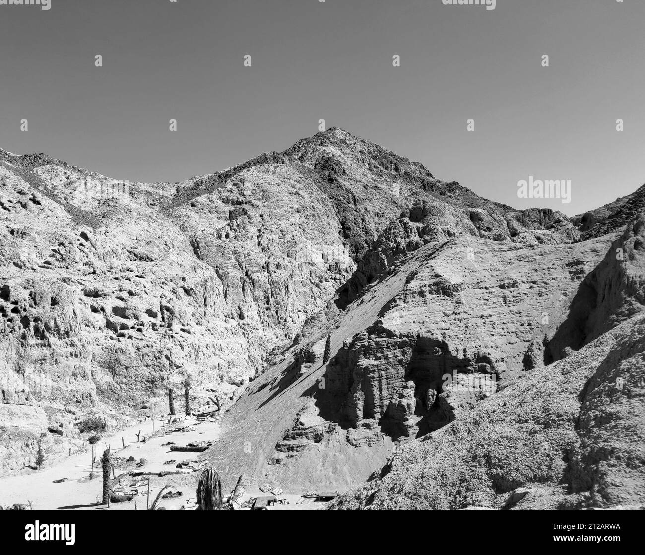 Désert du Sinaï rochers et montagnes arrière-plan, paysage de montagne papier peint, vue pittoresque Banque D'Images