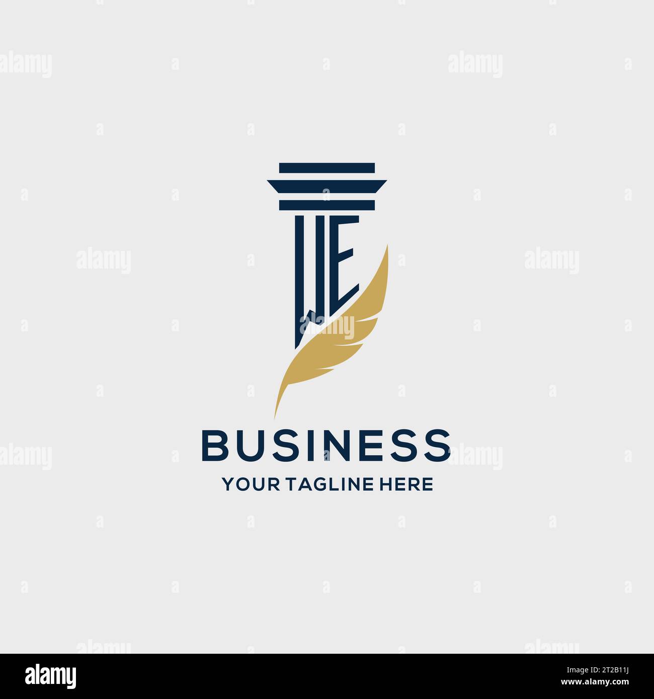 NOUS monogramme logo initial avec pilier et conception de plume, inspiration de logo de cabinet d'avocats Illustration de Vecteur