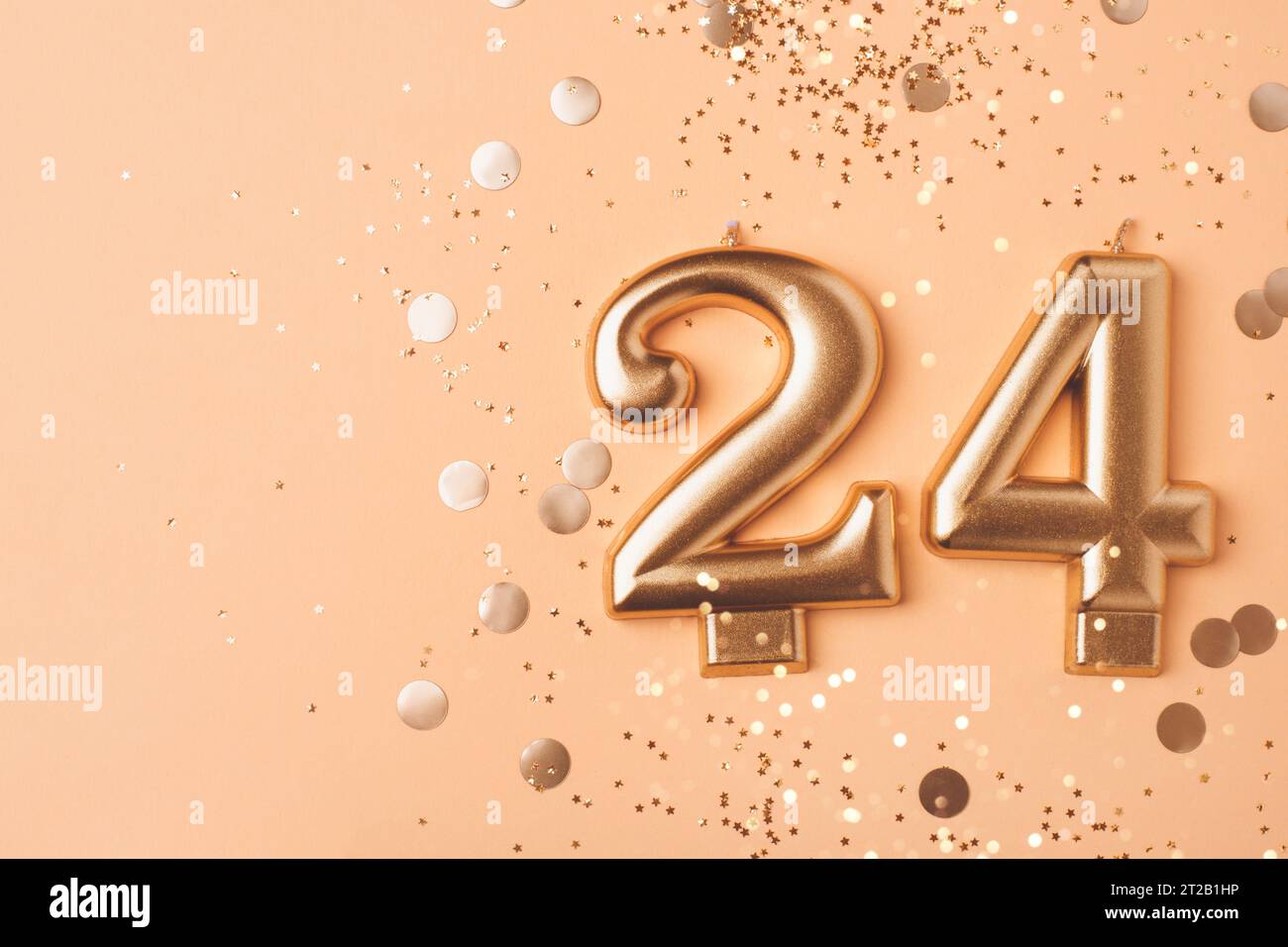 célébration de 24 ans. Bannière de bienvenue. Banque D'Images