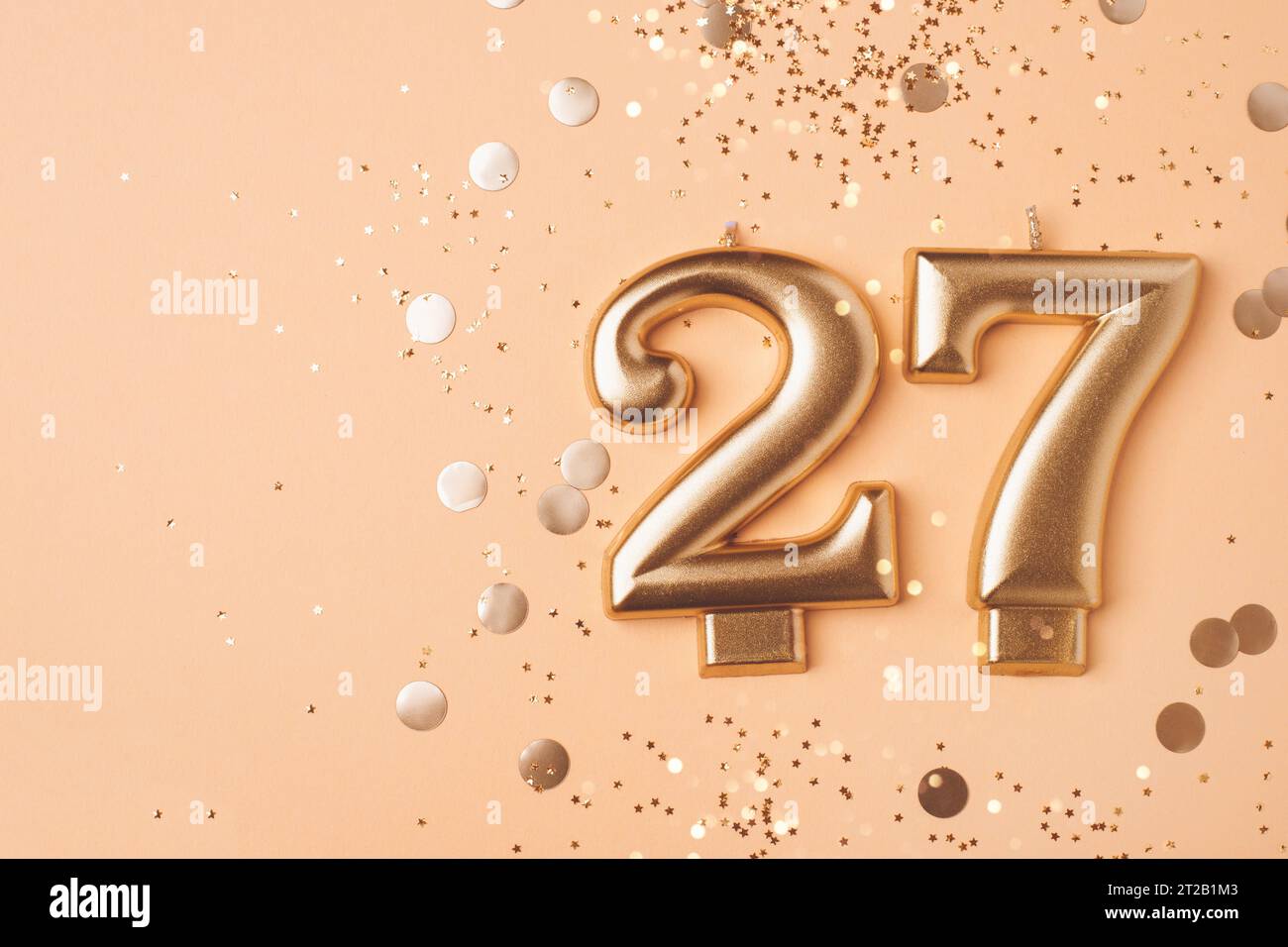 célébration de 27 ans. Bannière de bienvenue. Banque D'Images