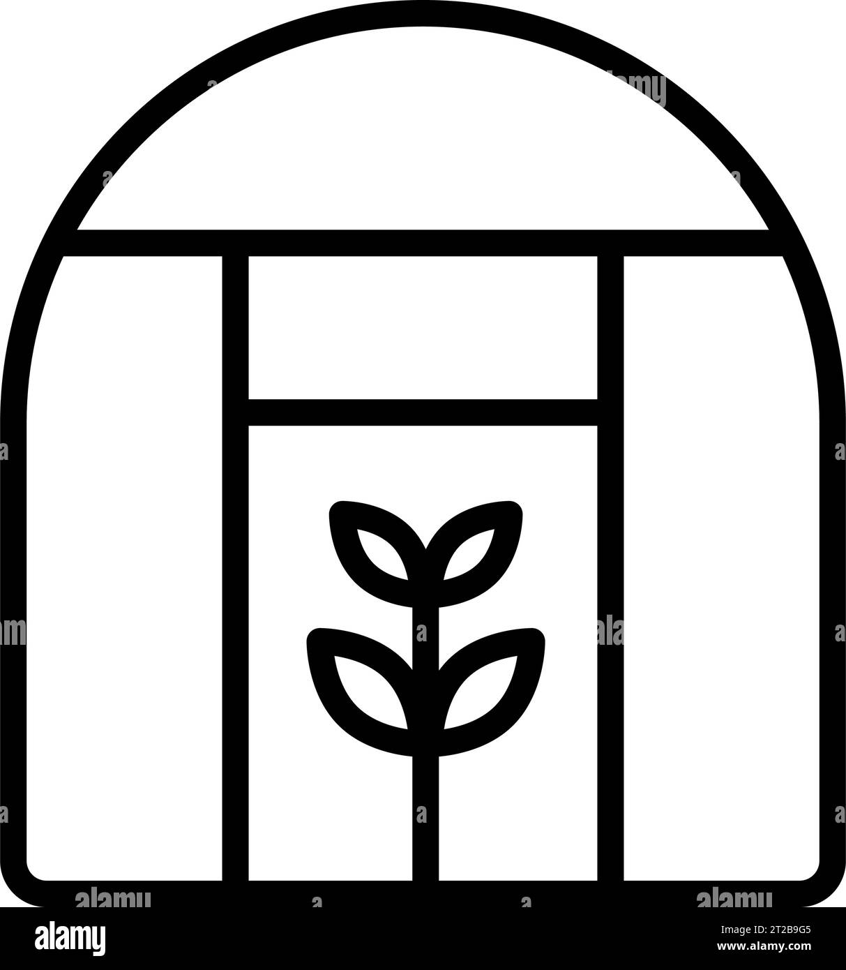 Icône de maison écologique, logo énergie verte dans la maison, bâtiment propre environnemental, concept de serre, architecture écologique moderne, symbole de ligne mince sur ba blanc Illustration de Vecteur