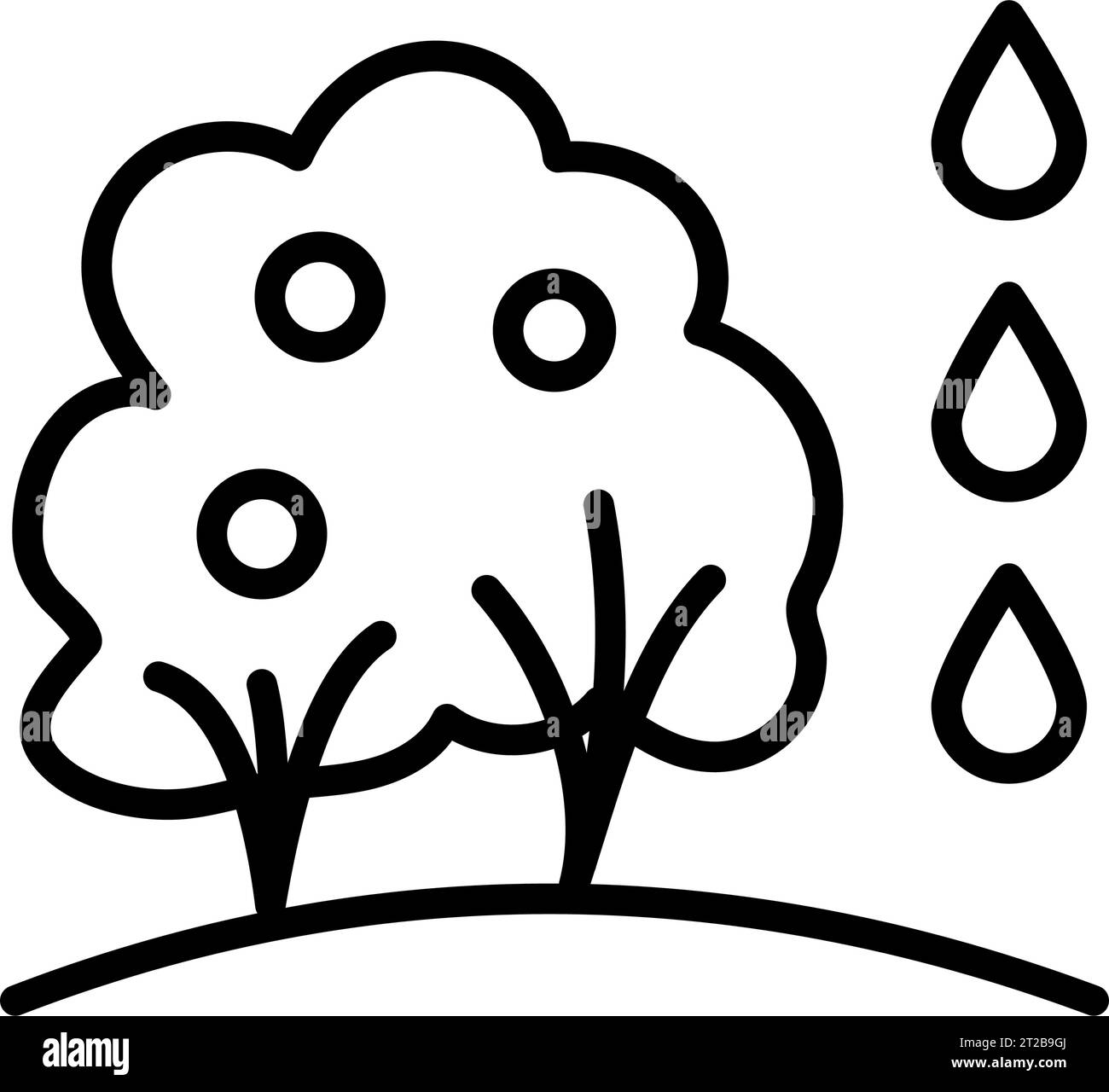 Icône du système d'irrigation goutte-à-goutte du jardin de ferme. Agriculture équipement d'arrosage goutte-à-goutte, arrosage de jardinage ou système automatique d'irrigation agricole minimal v Illustration de Vecteur