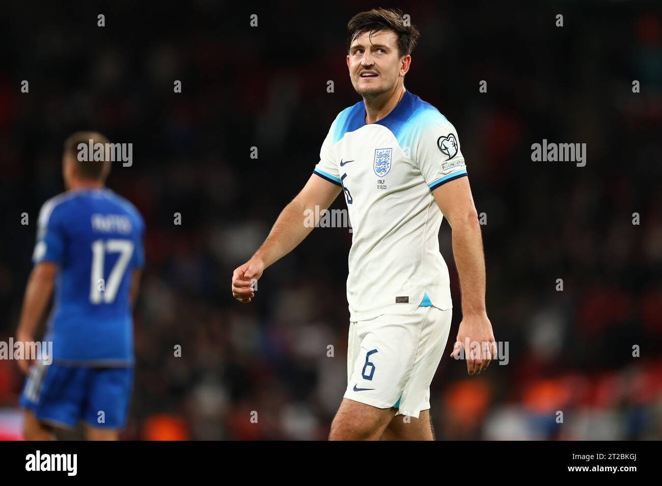 Harry Maguire d'Angleterre - Angleterre contre Italie, UEFA EURO 2024 qualification Group C, Wembley Stadium, Londres, Royaume-Uni - 17 octobre 2023. Banque D'Images