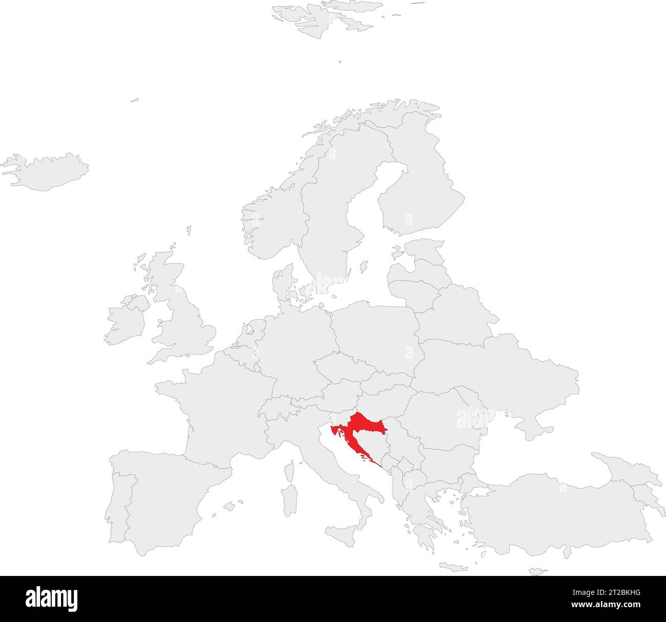 Carte de localisation de la RÉPUBLIQUE DE CROATIE, EUROPE Illustration de Vecteur