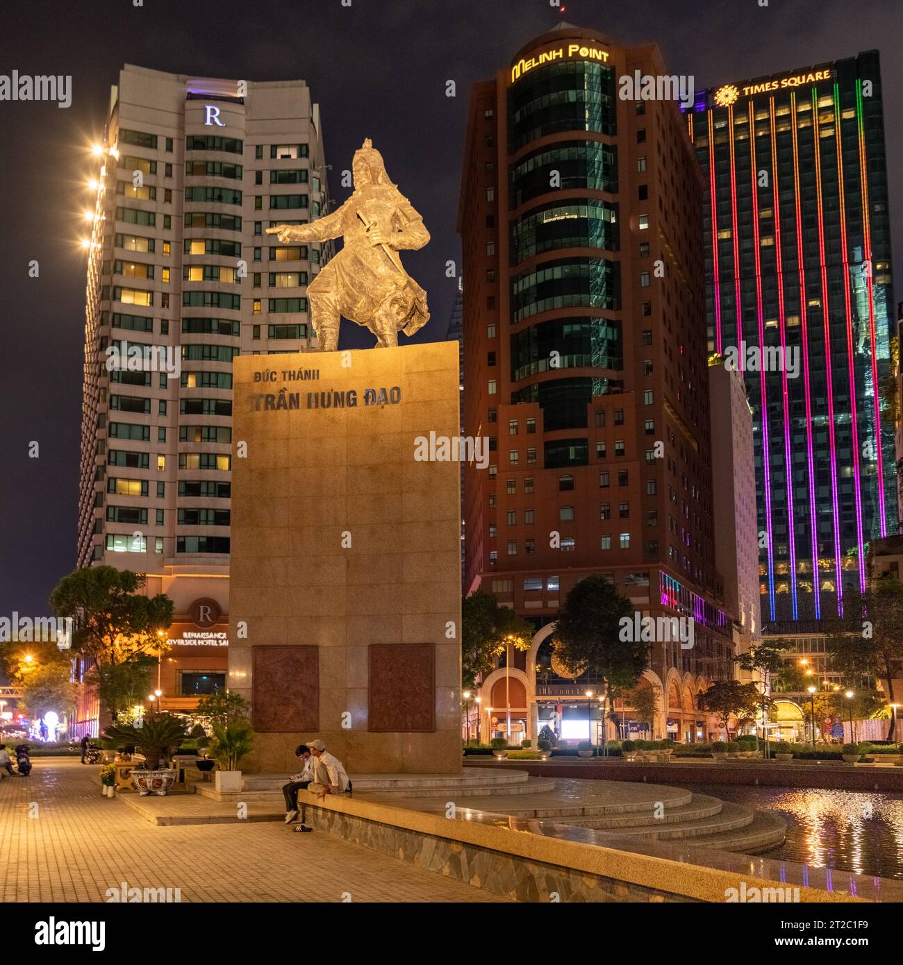 Scène de nuit, Ho Chi Minh ville, Vietnam Banque D'Images