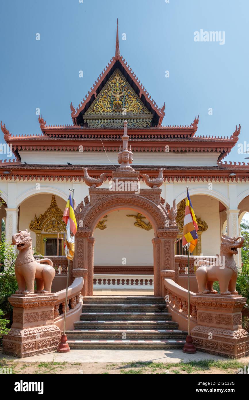 Temple Wat Bo et peintures, Siem Reap, Cambodge Banque D'Images