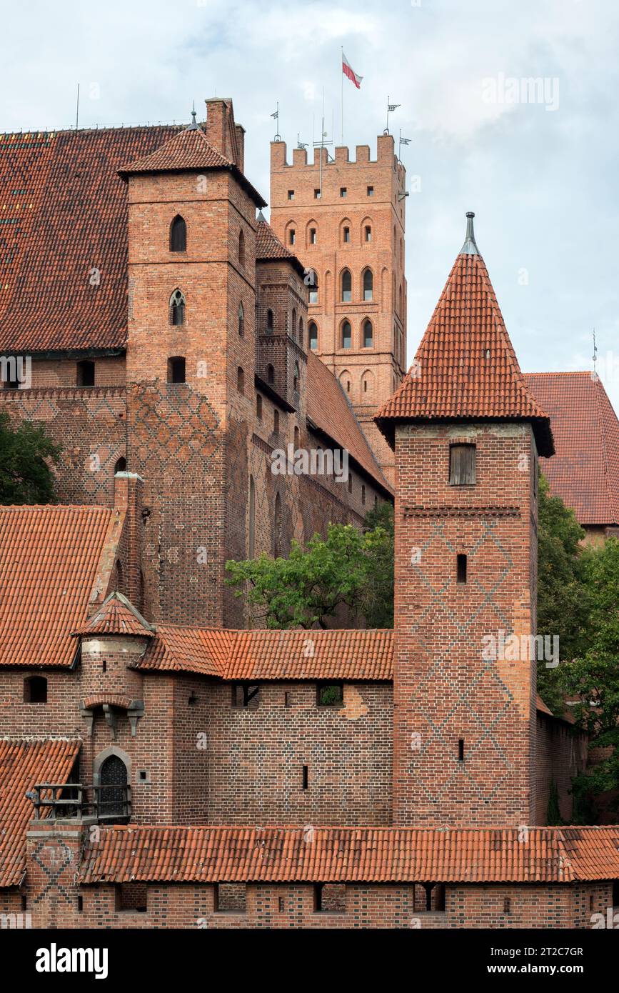 Château de Malbork bâtiment médiéval et site du patrimoine de l'UNESCO à Malbork, Pologne, Europe, UE Banque D'Images