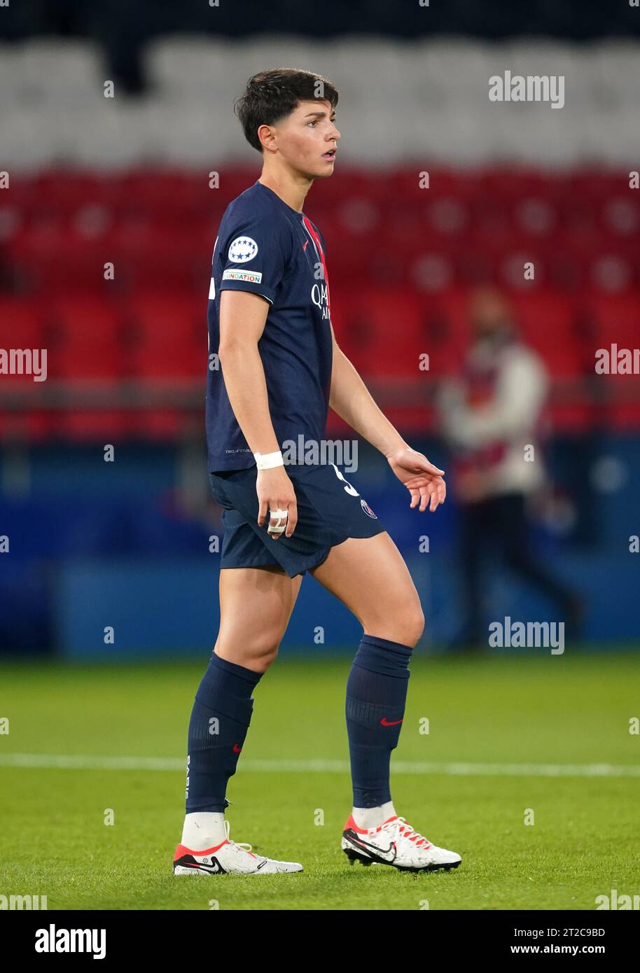 Elisa de Almeida du Paris Saint-Germain lors du match de qualification de deuxième tour de la Ligue des champions féminine de l'UEFA au Parc des Princes à Paris, France. Date de la photo : mercredi 18 octobre 2023. Banque D'Images Elisa de Almeida du Paris Saint-Germain lors du match de qualification de deuxième tour de la Ligue des champions féminine de l'UEFA au Parc des Princes à Paris, France. Date de la photo : mercredi 18 octobre 2023. Banque D'Images