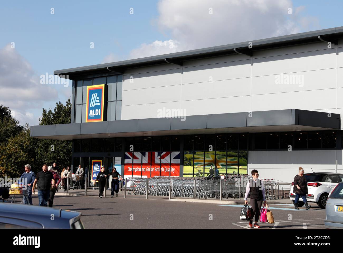 Aldi store, Martlesham Heath, Suffolk, Angleterre, Royaume-Uni Banque D'Images