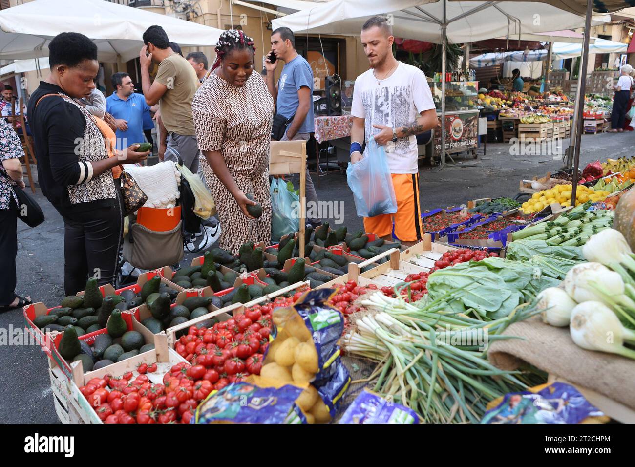 Marché de Ballarò à Palerme, Sicile, Italie Banque D'Images