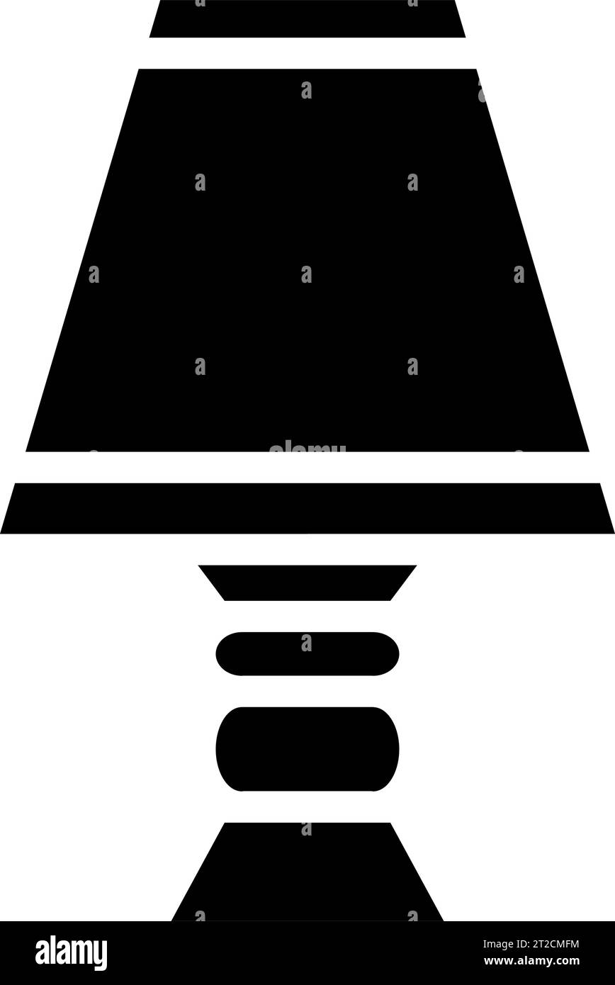 Icône d'abat-jour simplifié abstrait noir sur fond blanc Illustration de Vecteur