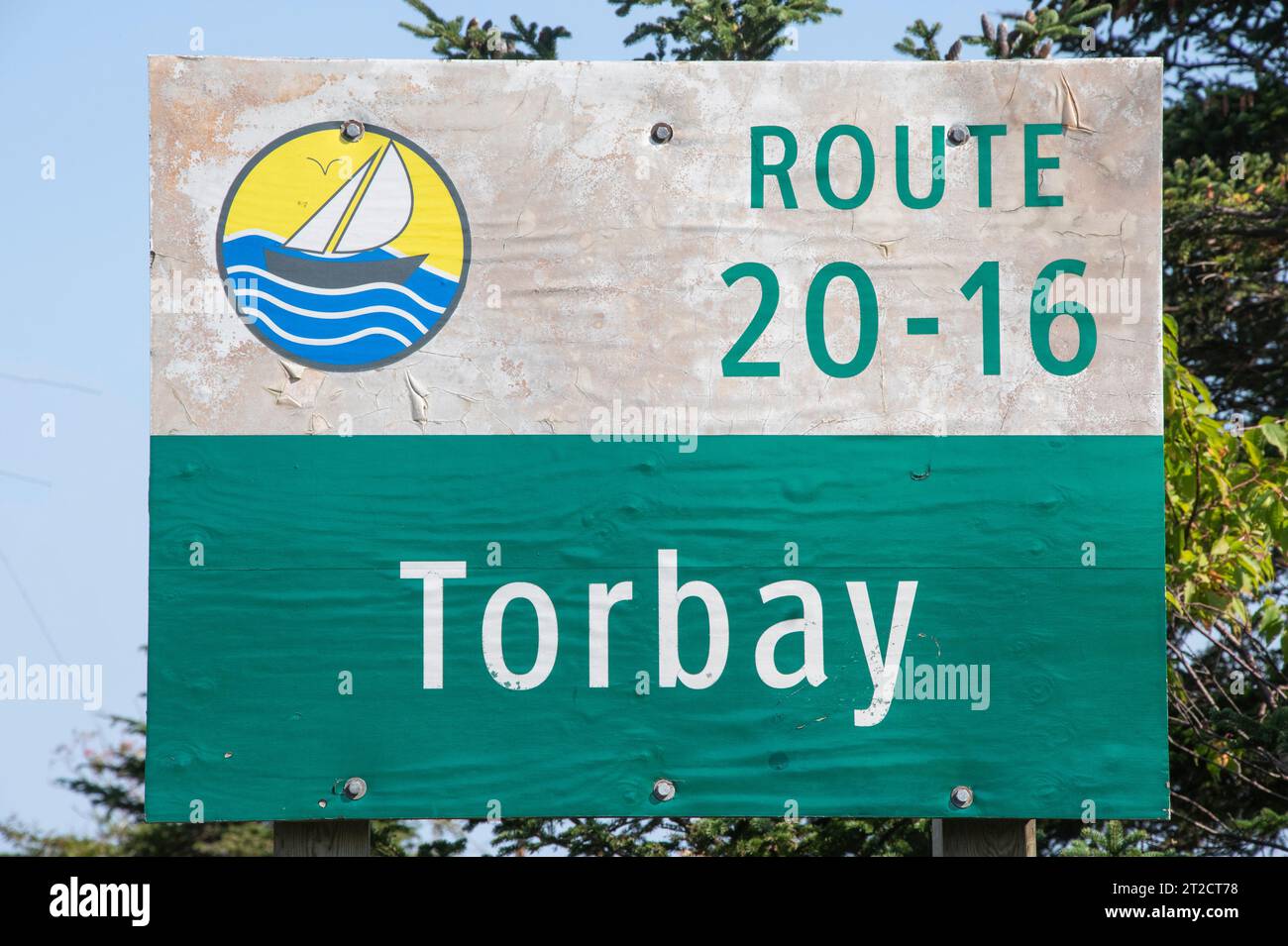 Panneau route 20-16 à Torbay, Terre-Neuve-et-Labrador, Canada Banque D'Images
