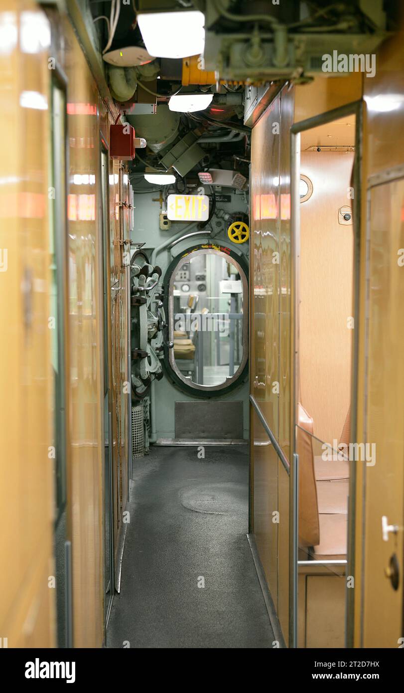 Le sous-marin USS Crower au Sea, Air & Space Museum est un musée de l'histoire maritime et militaire américaine à New York Banque D'Images