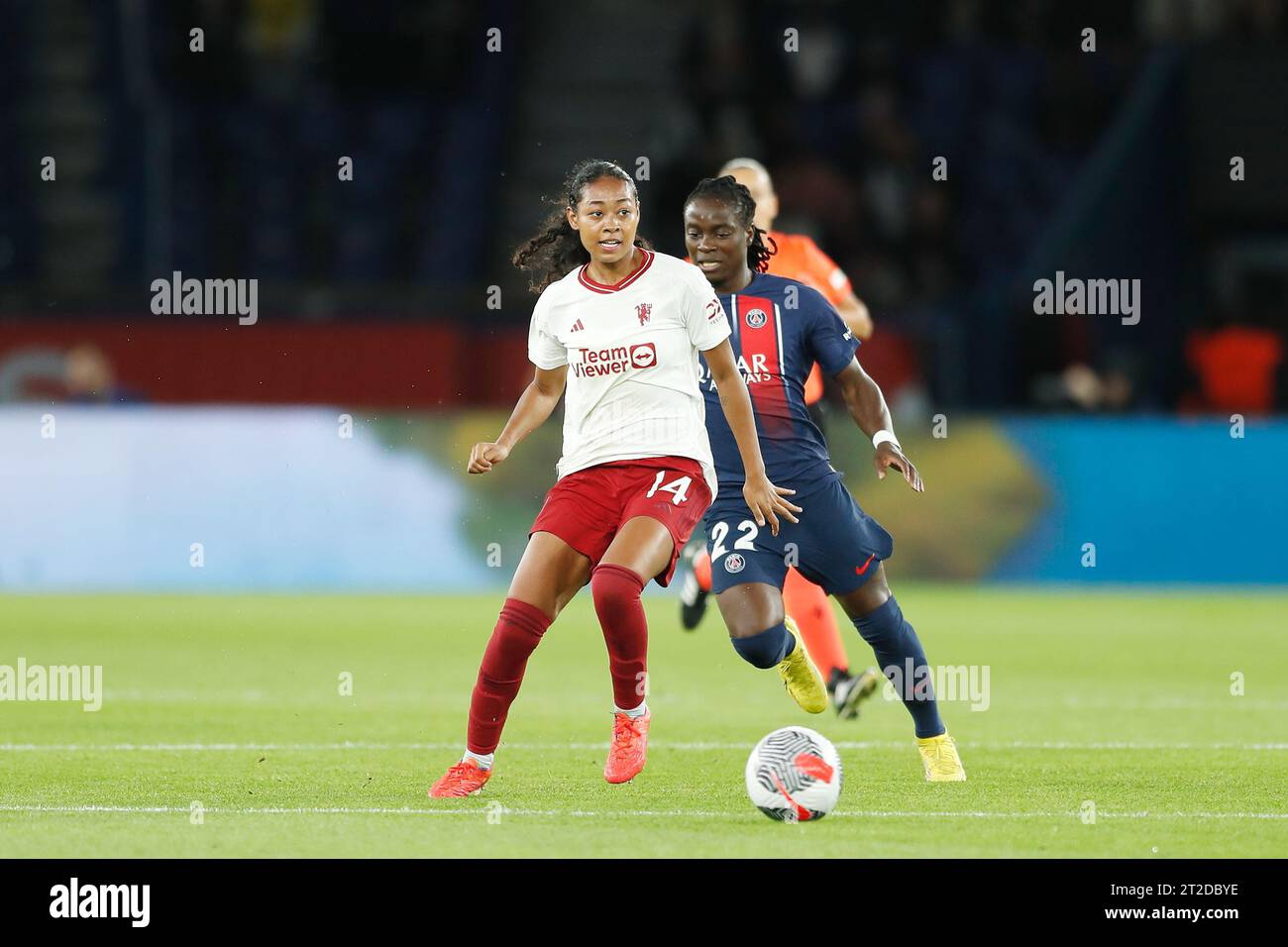 Paris, France. 18 octobre 2023. Jayde Riviere (Manu) football/football : UEFA Women's Champions League Round2 match de 2e manche entre le Paris Saint-Germain féminin 3-1 Manchester United WFC au Parc des Princes à Paris, France . Crédit : Mutsu Kawamori/AFLO/Alamy Live News Banque D'Images