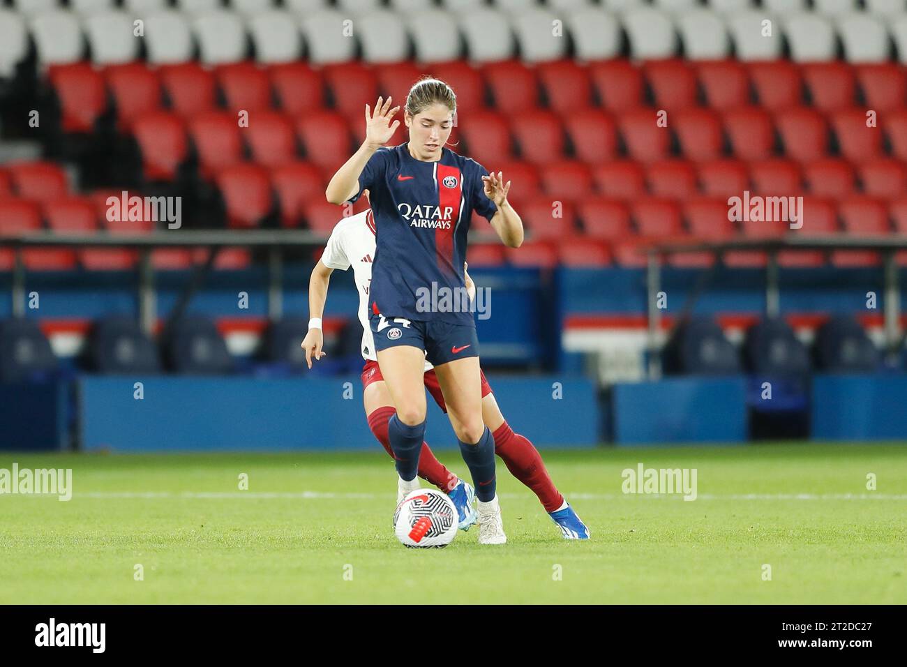 Paris, France. 18 octobre 2023. Korbin Albert (PSG) football/football : UEFA Women's Champions League Round2 match de 2e manche entre le Paris Saint-Germain féminin 3-1 Manchester United WFC au Parc des Princes à Paris, France . Crédit : Mutsu Kawamori/AFLO/Alamy Live News Banque D'Images