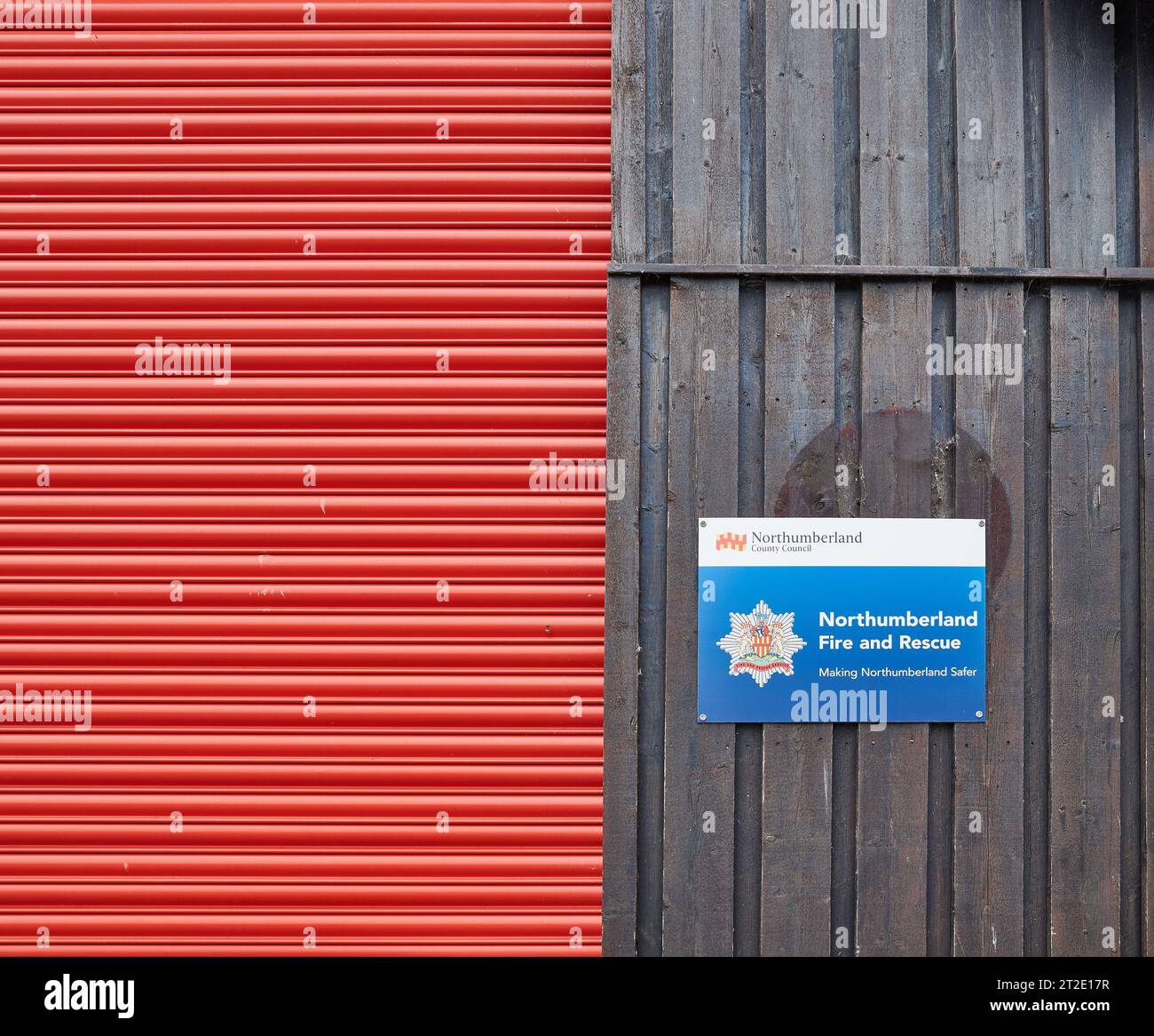 Station d'incendie et de sauvetage de Northumberland sur l'île Sainte de Lindisfarne, Northumberland, Angleterre. Banque D'Images