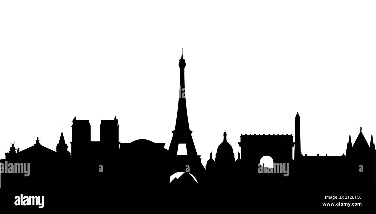 Silhouette des monuments de la ville de Paris. Illustration vectorielle Illustration de Vecteur