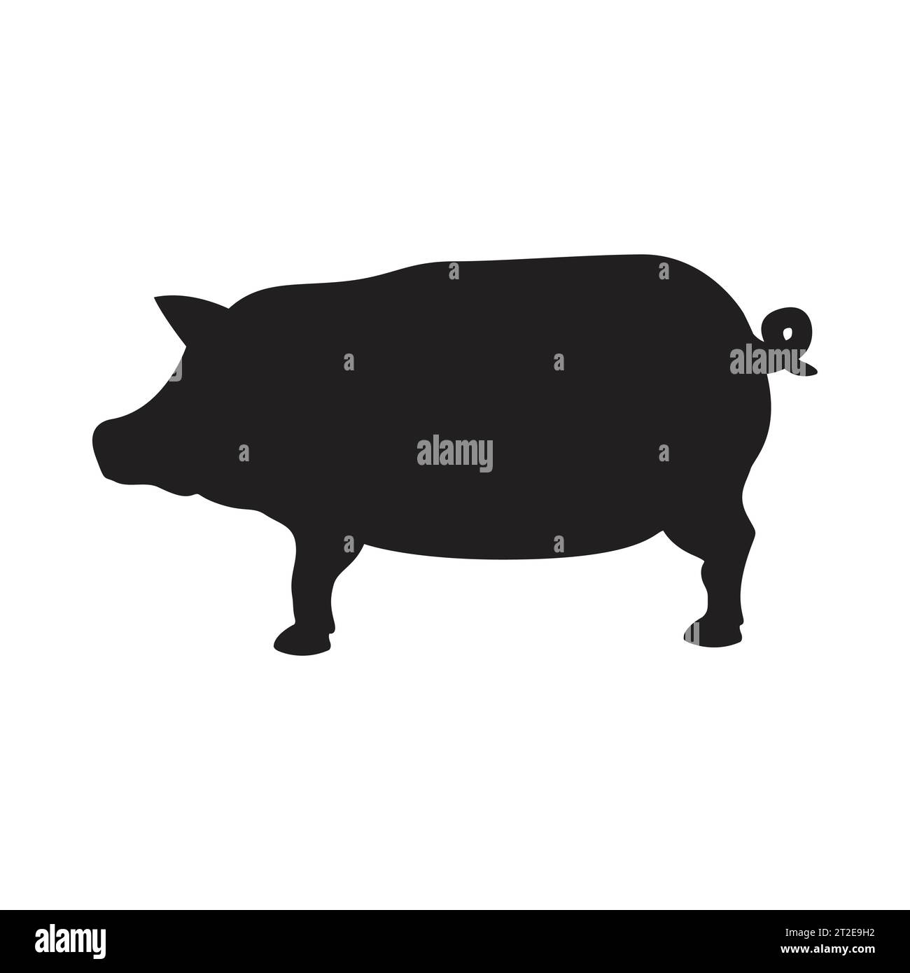 Silhouette d'un cochon.Black Icon logo silhouette de cochon isolé sur fond blanc.Illustration vectorielle Illustration de Vecteur
