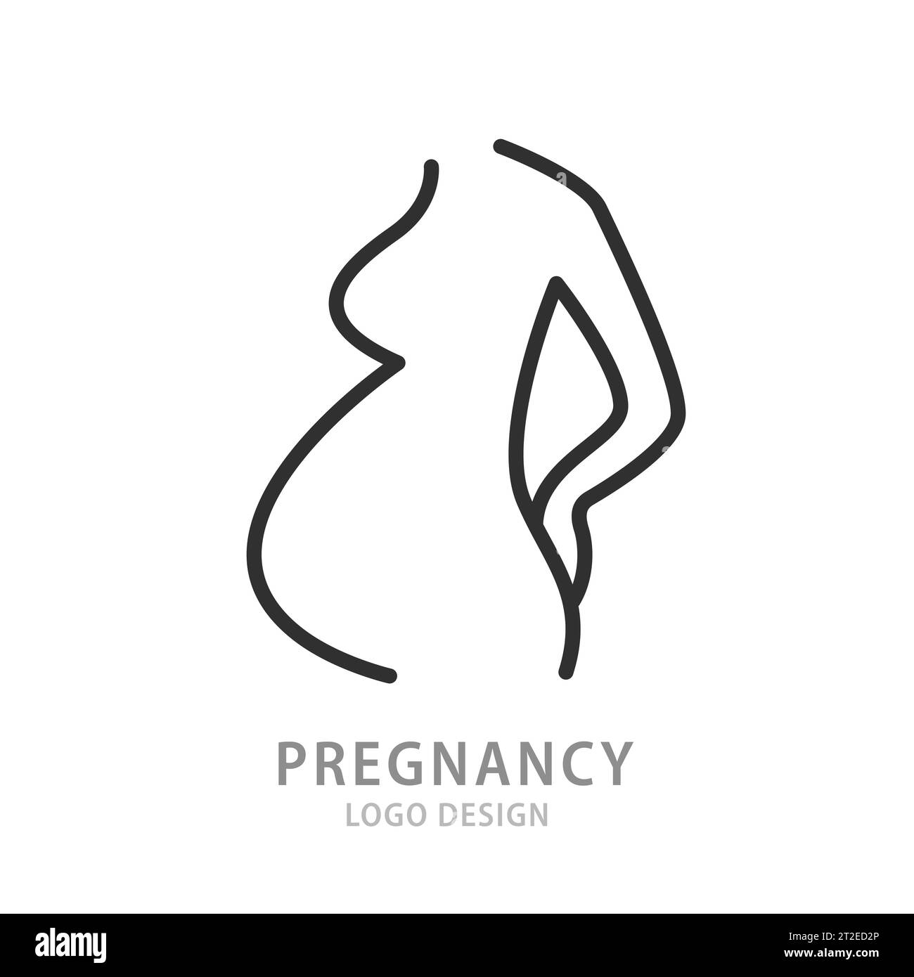 Icône de ligne femme enceinte. Silhouette de grossesse Illustration de Vecteur