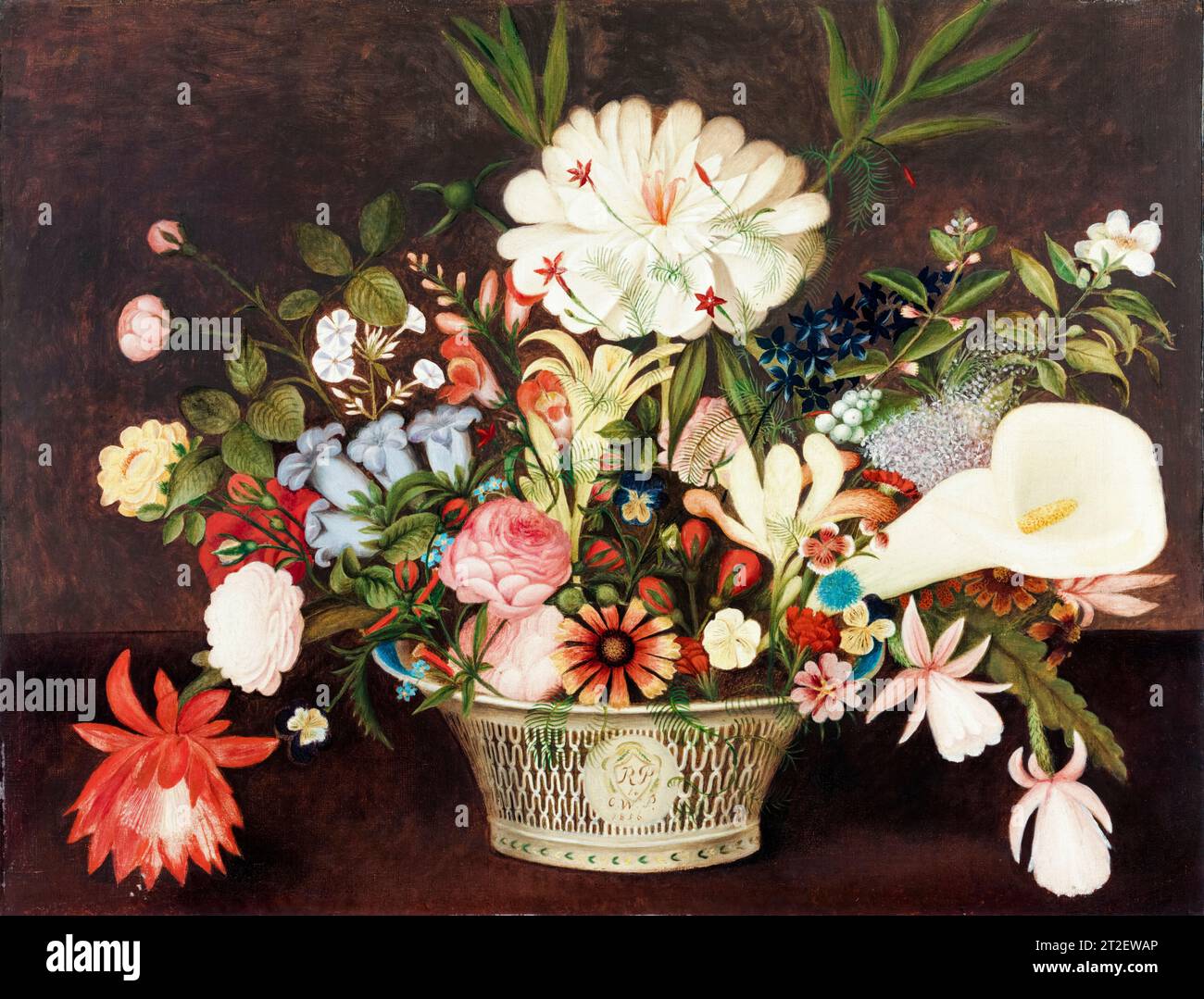 Rubens Peale, de nature in the Garden, nature morte peinture à l'huile sur toile montée sur panneau, 1856 Banque D'Images