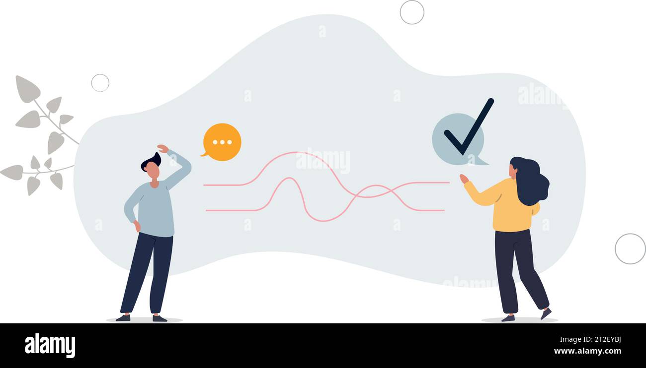 Capacités d'écoute active et de communication vocale. Conversation de couple avec des compétences générales et la capacité de comprendre . Illustration de Vecteur