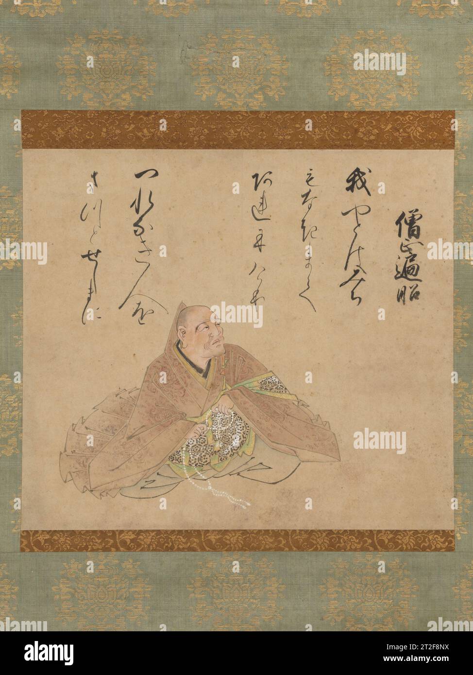 Archevêque Henj ? (S?j? Henj ? Zu), de la version D?on des trente-six immortels poétiques Iwasa Matabei ????? Japonais années 1620–1630 dans l'ancienne société de justice japonaise, la poésie était la quintessence de l'expérience littéraire. Idéalisés et profondément admirés, les poètes étaient souvent commémorés dans les portraits. Au début du XIe siècle, Fujiwara Kint ? (966-1041) ont sélectionné trente-six « immortels poétiques » (kasen) du passé, et leurs images sont devenues un thème populaire dans Yamato-e, la peinture traditionnelle japonaise. Ce portrait imaginaire de l'archevêque Henj ? faisait à l'origine partie d'un ensemble d'albums leaves comprenant all Banque D'Images