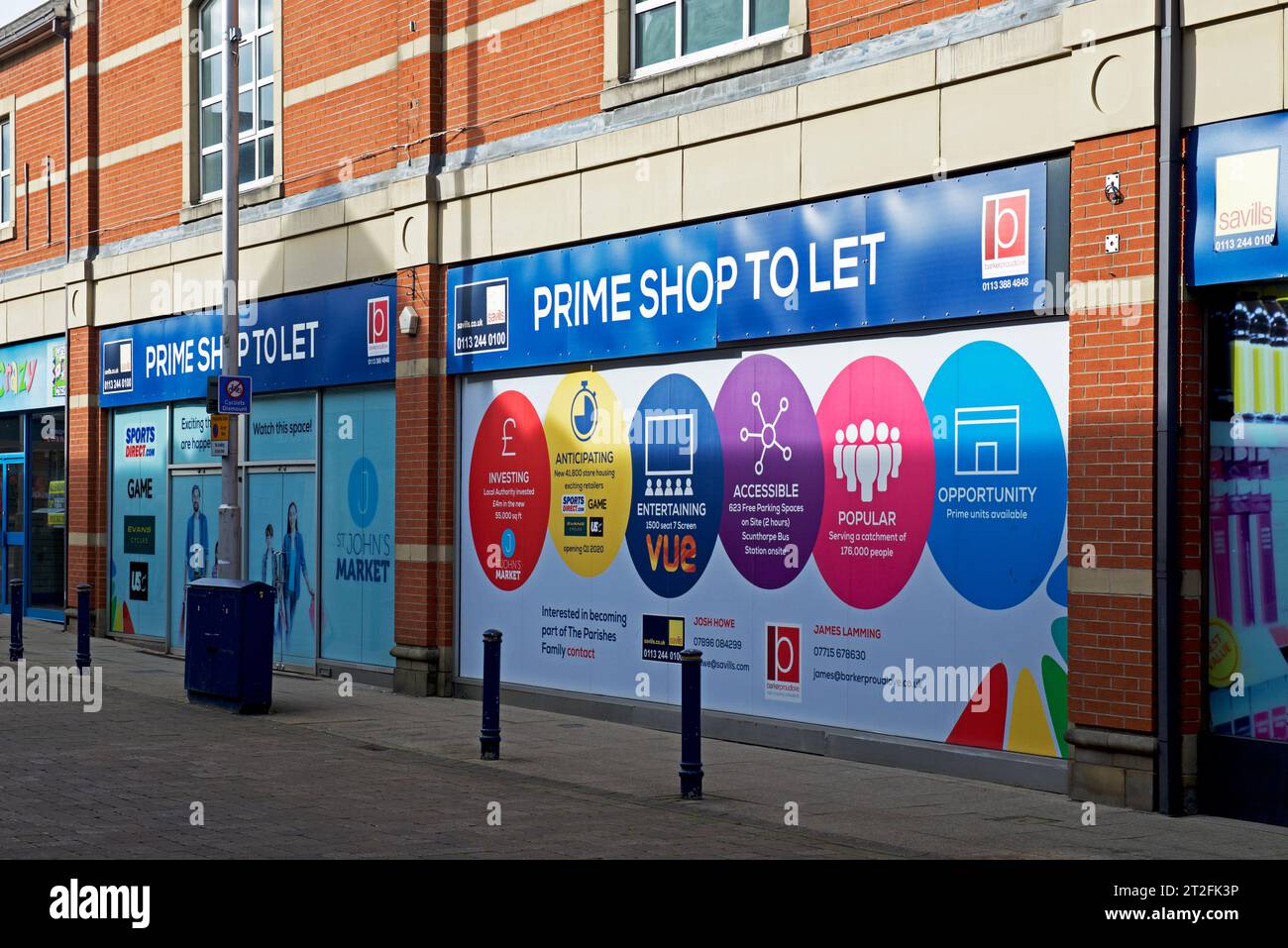 Magasins à louer à Scunthorpe, Lincolnshire, Angleterre Royaume-Uni Banque D'Images