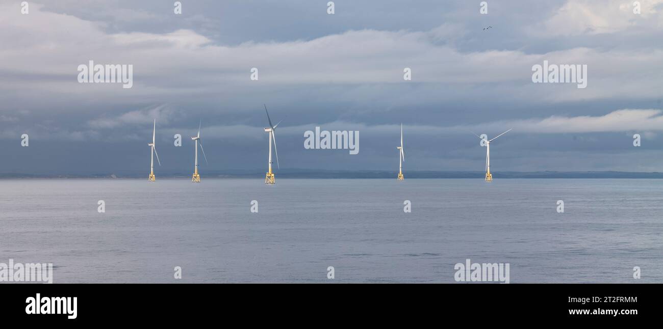 Éoliennes offshore, Aberdeen, Écosse Banque D'Images