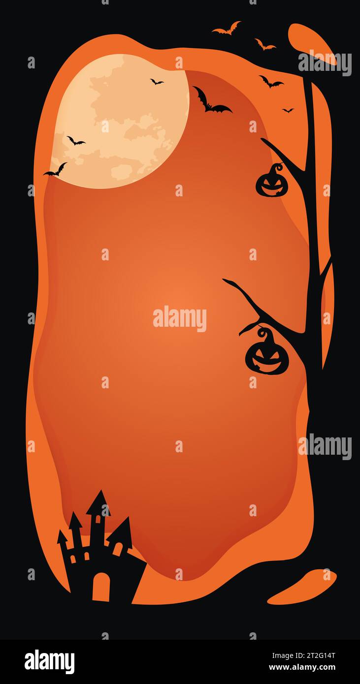 Vertical orange Halloween Holiday social media Story AR filtre arrière-plan de post-modèle Illustration de Vecteur