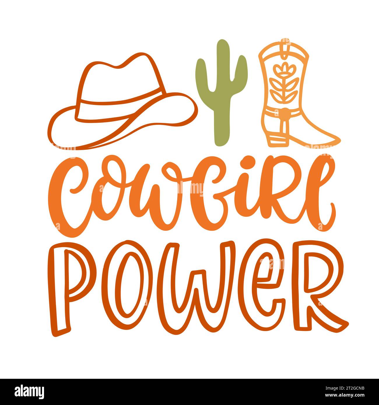 Cowgirl Power Lettering Girls Fashion citation vectorielle Illustration de Vecteur